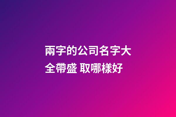 兩字的公司名字大全帶盛 取哪樣好-第1張-公司起名-玄機(jī)派